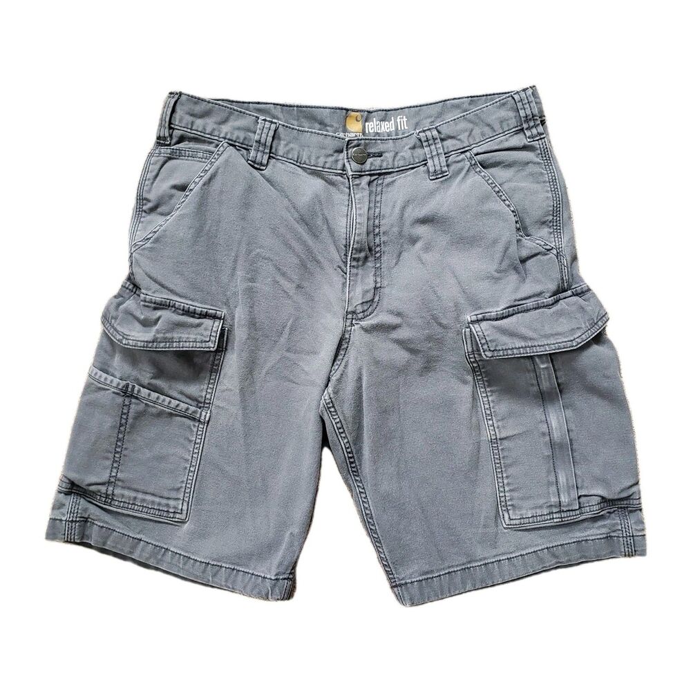 Vintage Y2K Carhartt Relaxed Fit Cargo Size 34(FITS 32) Mens 10" Heavy Shorts